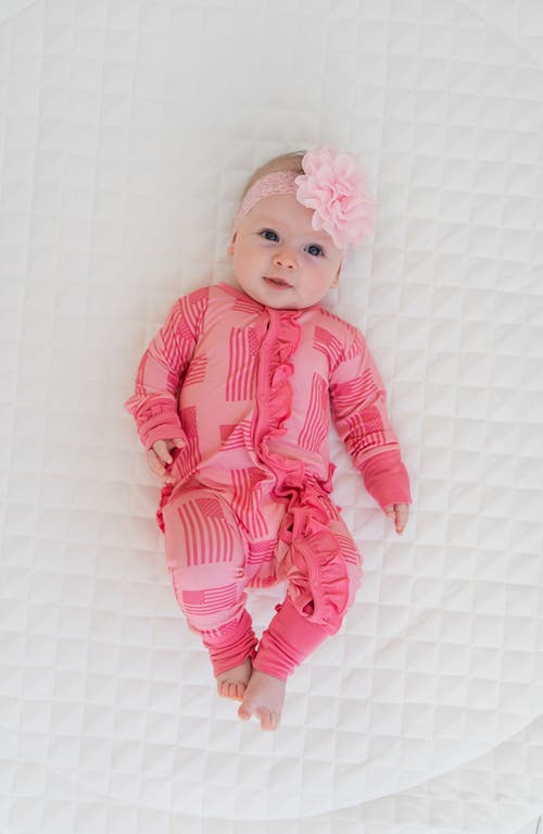 Shop Laree + Co Kenzie Ruffle Convertible Footie In Pink