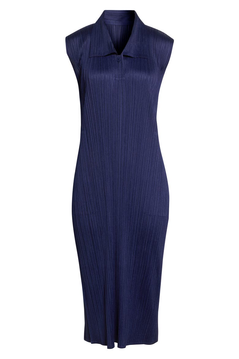 Monthly Colors May Pleated Sleeveless Midi Polo Dress, Alternate, color, NAVY
