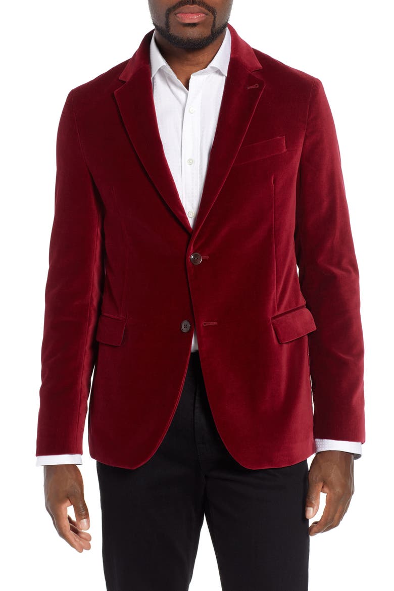 Velveteen Blazer, Main, color, WINE