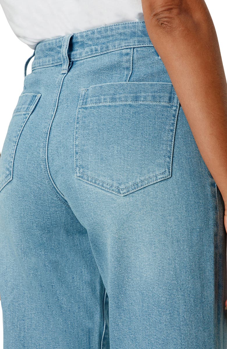 Sanctuary The Marine Patch Pocket Crop Wide Leg Jeans, Alternate, color, Dollface Blue