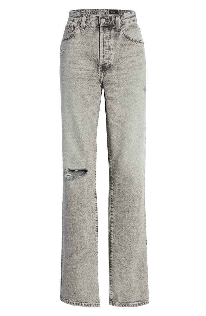 AG Ezzra Ripped High Waist Relaxed Straight Leg Jeans, Alternate, color,