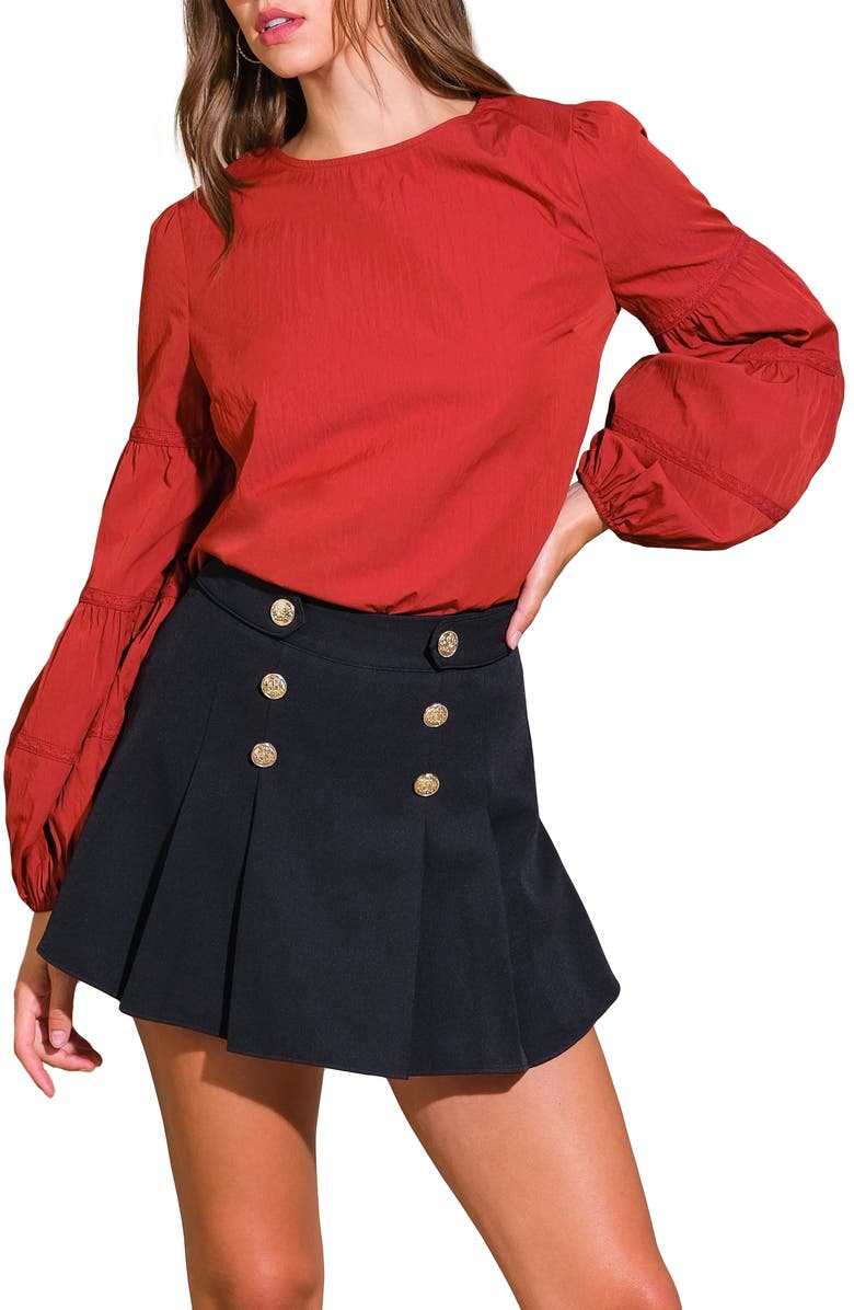 FLYING TOMATO Long Sleeve Top, Main, color, Red Wine
