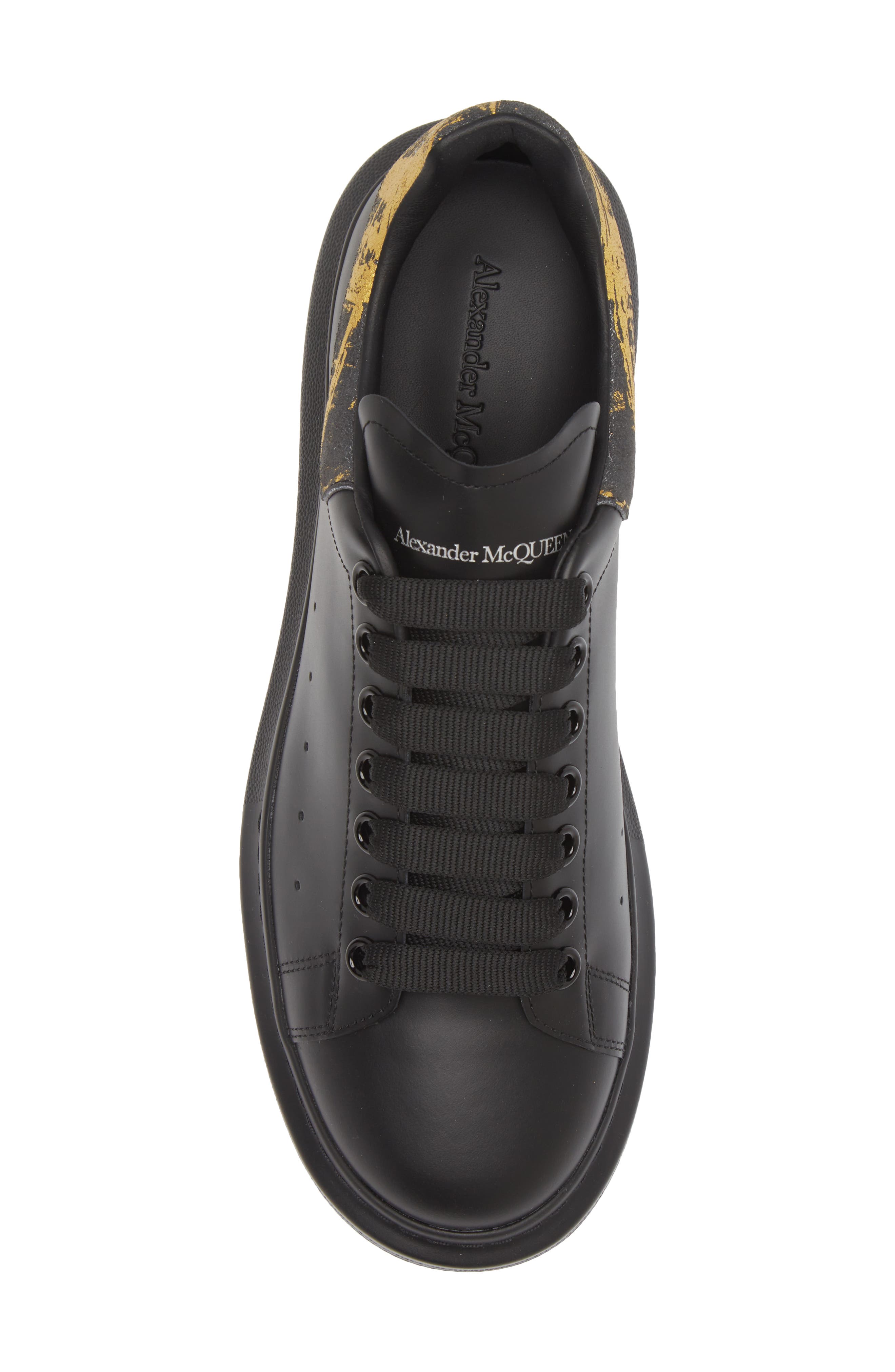 McQueen Fold Print Oversized Leather Sneaker, Alternate, color, 