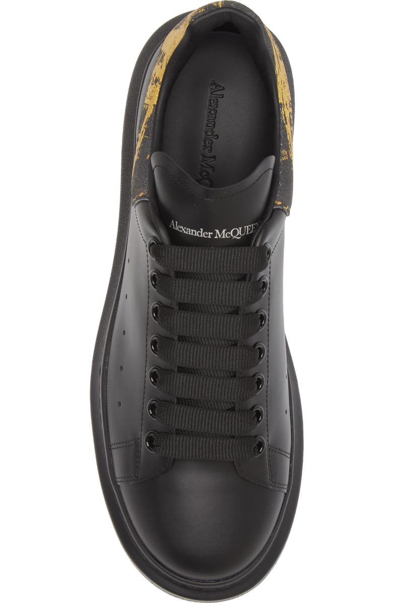 McQueen Fold Print Oversized Leather Sneaker, Alternate, color,