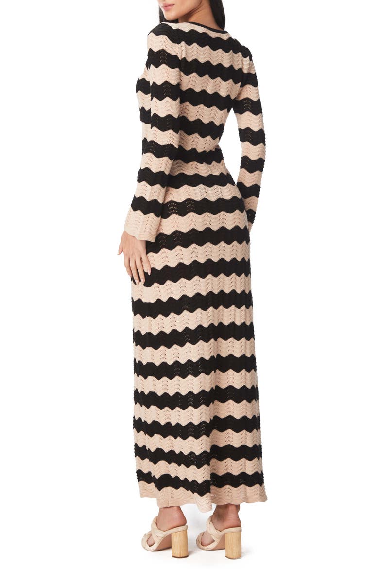 Ella Stripe Long Sleeve Knit Cover-Up Dress, Alternate, color, NEUTRAL