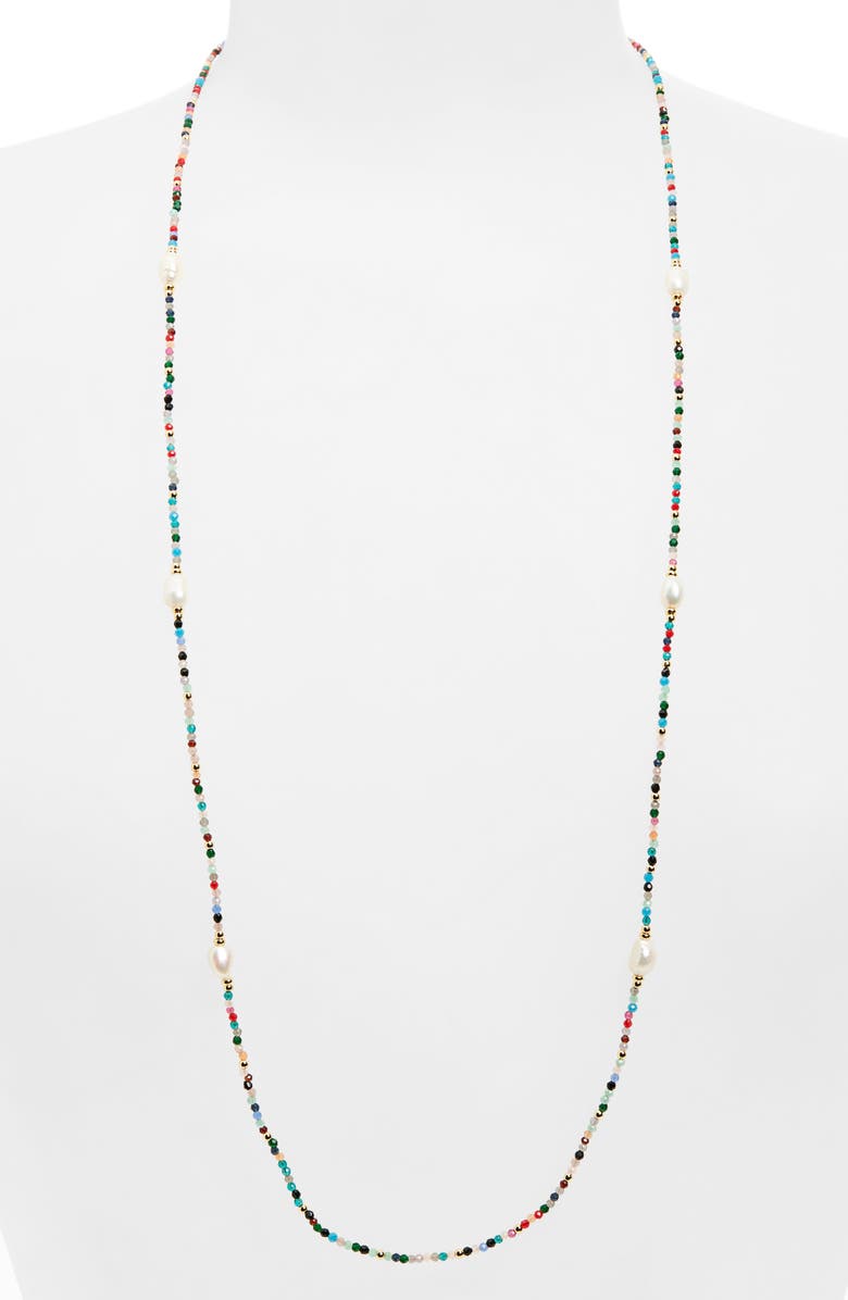 Panacea Multistone Beaded & Genuine Pearl Necklace, Alternate, color, 