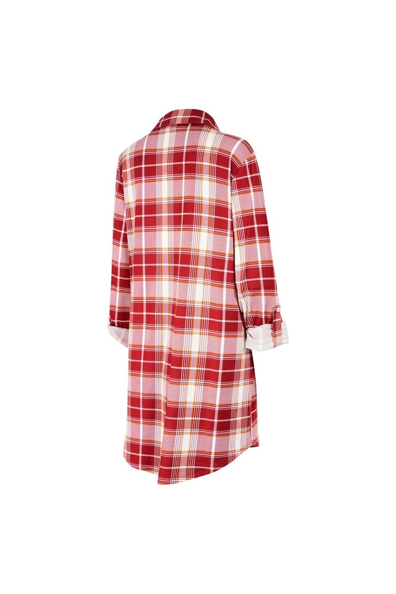 Women's Concepts Sport Burgundy Washington Commanders Ashford Plaid Knit Nightshirt, Alternate, color, Burgundy
