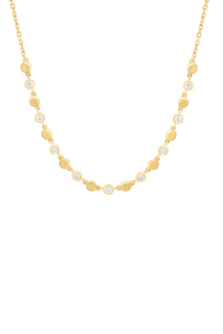 14K Gold Plated Sterling Silver Diamond Frontal Necklace, Alternate, color, GOLD