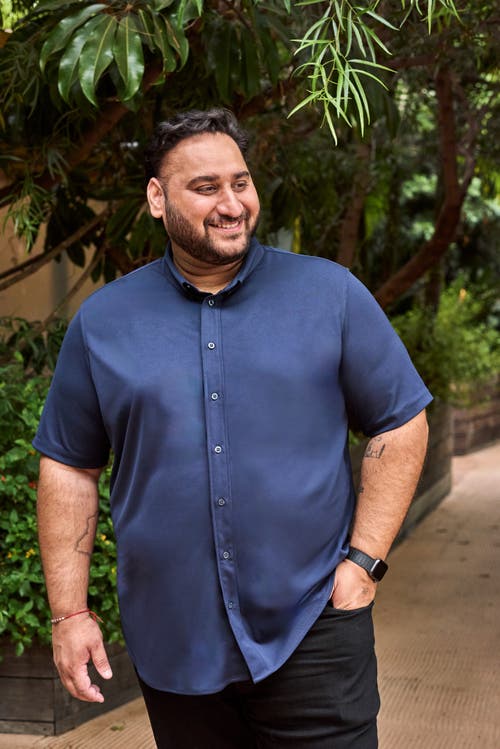 Regent Row Big And Tall Commuter Shirt Short Sleeve Button Down In Navy
