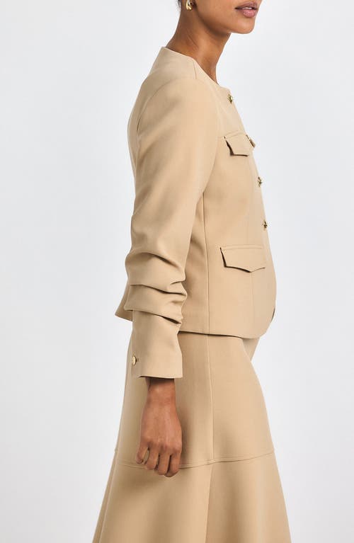 Derek Lam 10 Crosby Novessa Ruched Sleeve Jacket In Brown