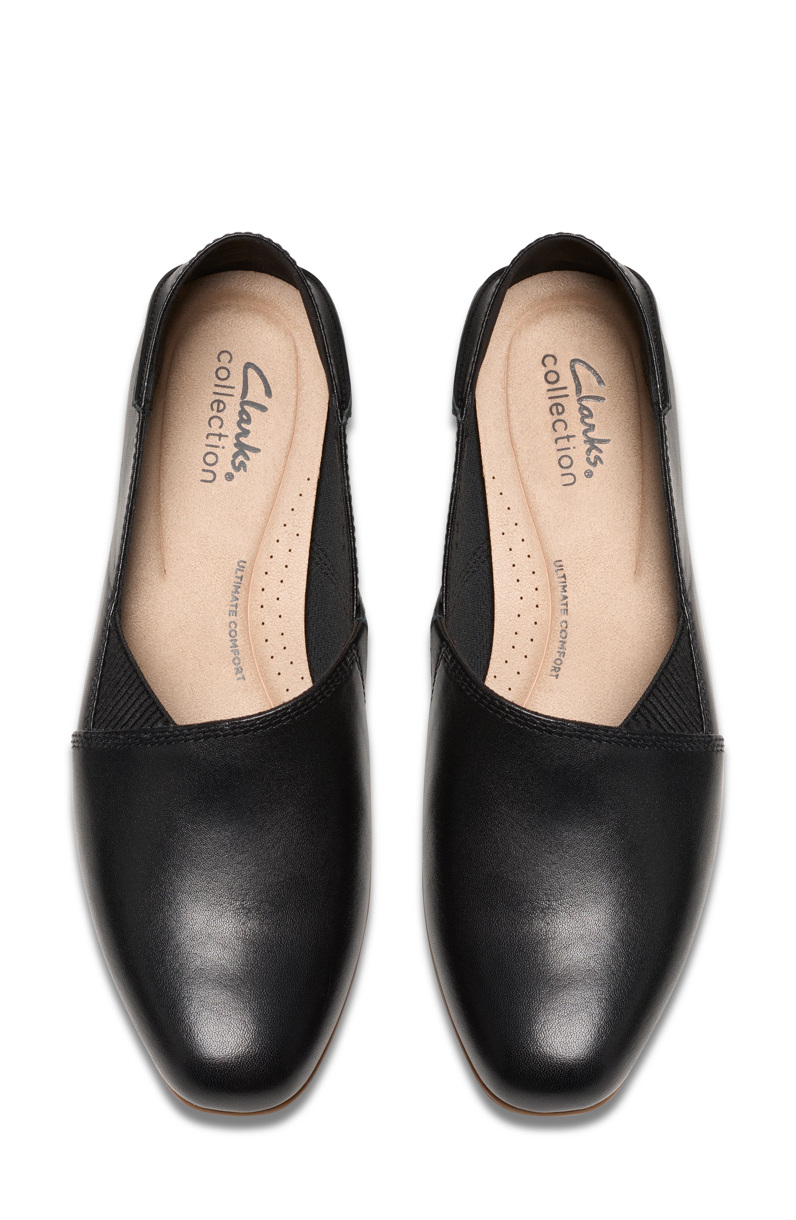 Clarks<sup>®</sup> Juliet Trim Loafer, Alternate, color, Black Leather