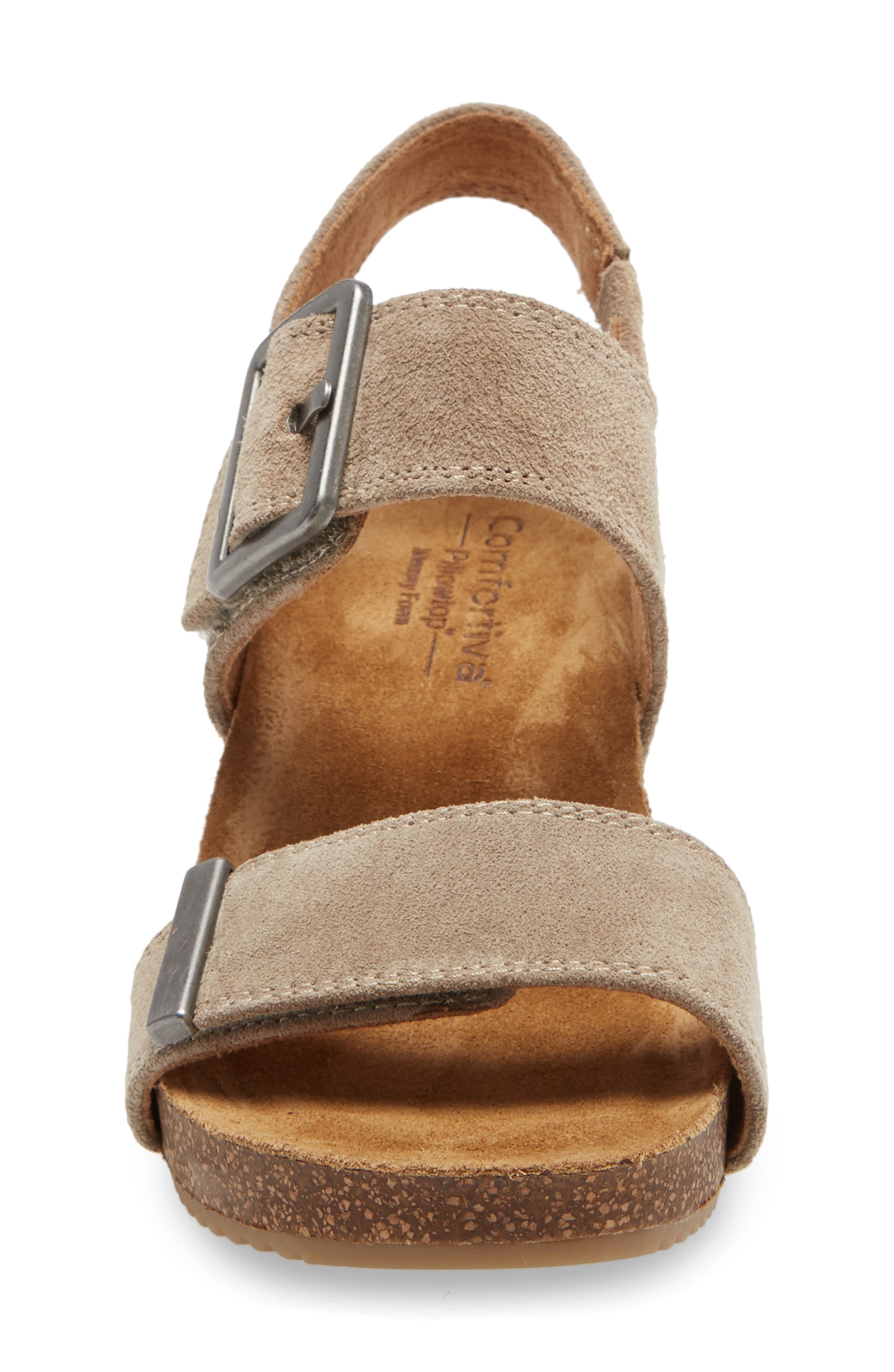 Emberly Wedge Sandal, Alternate, color, LIGHT TAUPE SUEDE