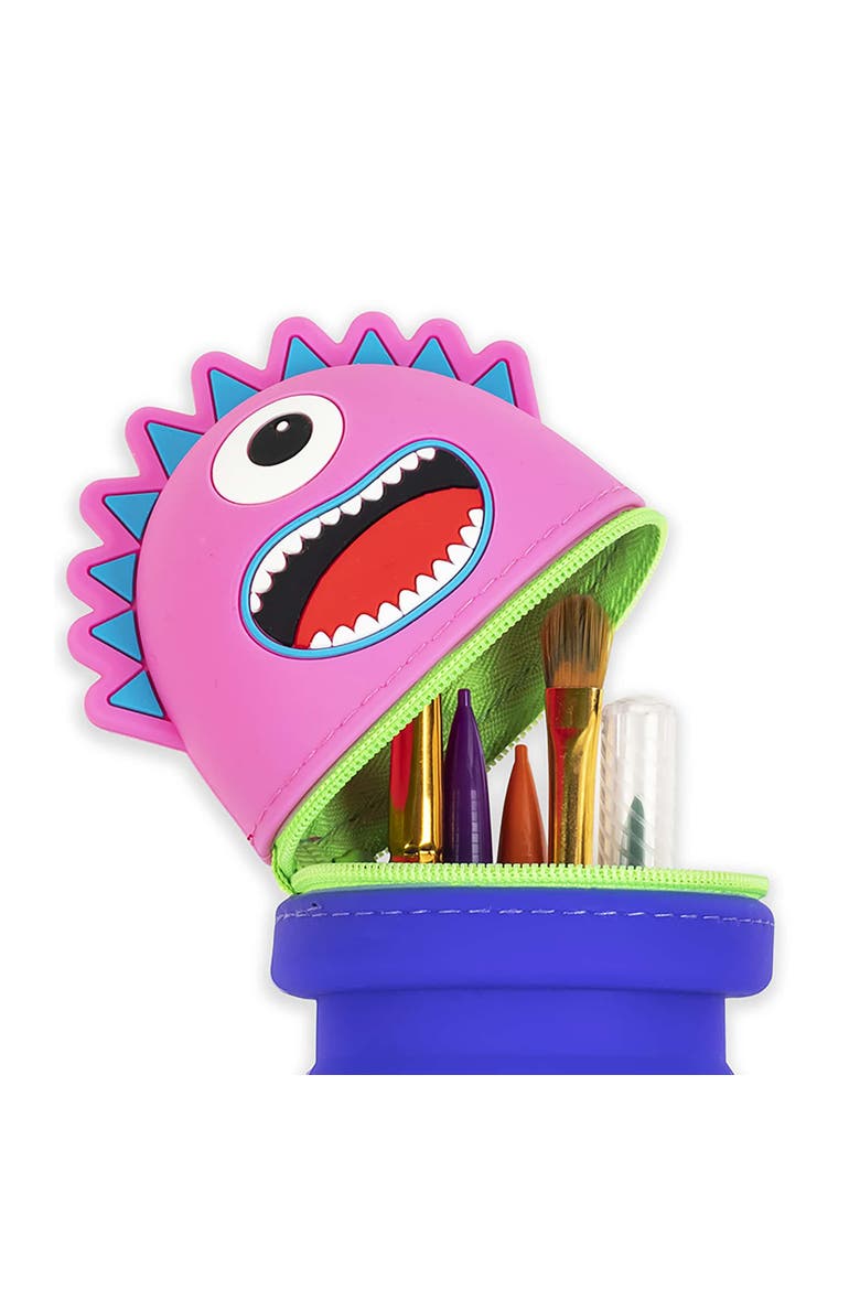 Retractable Pencil Case, Pink Monster, Alternate, color, Multicolored