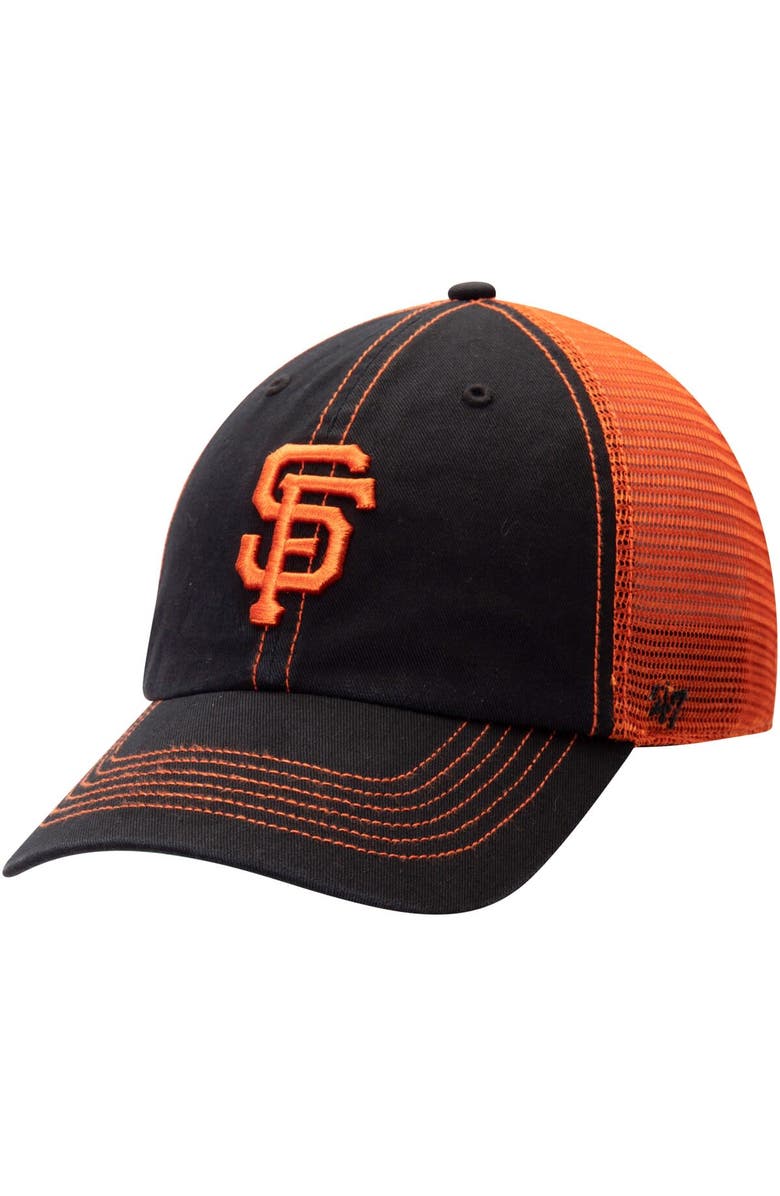 '47 Men's '47 Black San Francisco Giants Trawler Clean Up Trucker Hat, Main, color,