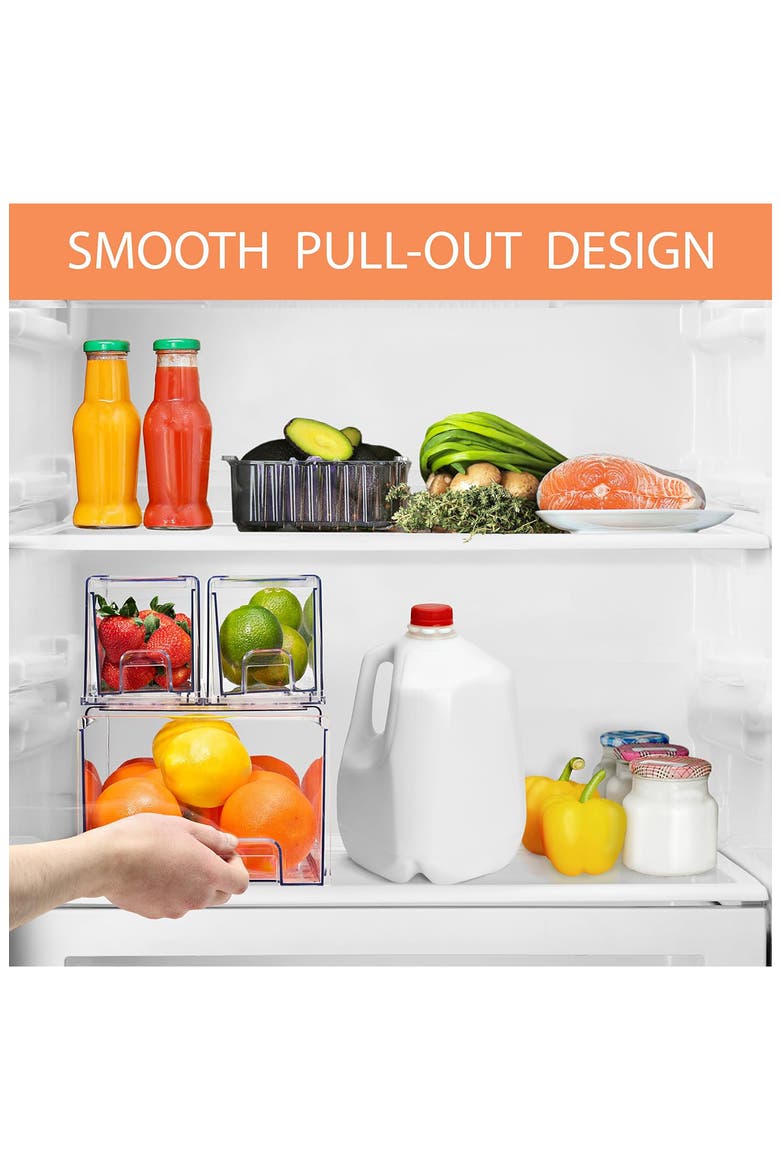3-Piece Fridge Storage Bin Set, Alternate, color, CLEAR