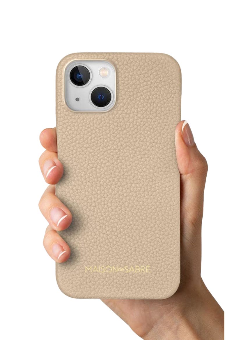 Leather Phone Case, Alternate, color, Saharan Nude