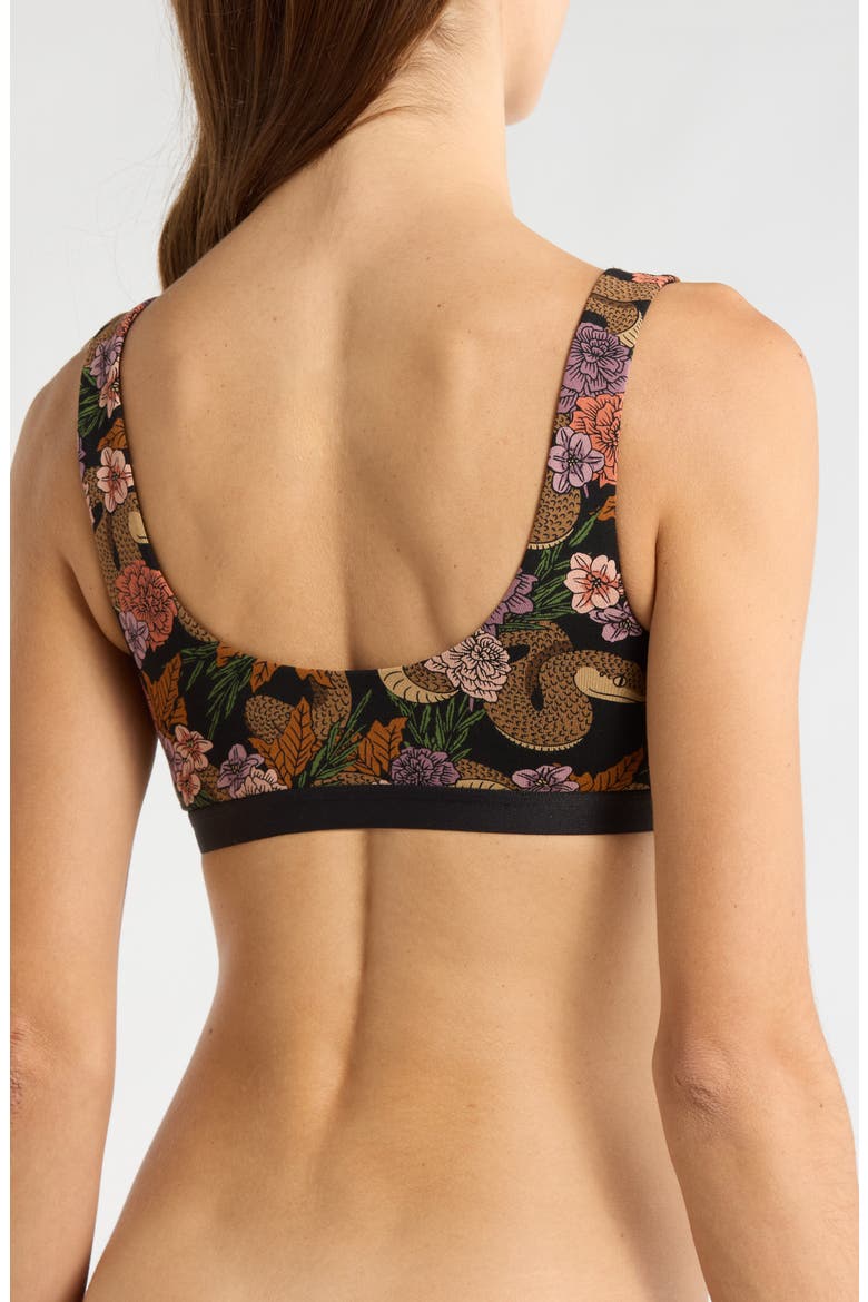 Print Bralette, Alternate, color, GARDEN SNAKE