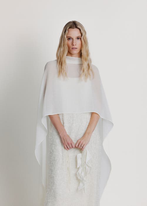 Alas High Neck Bridal Cape In White