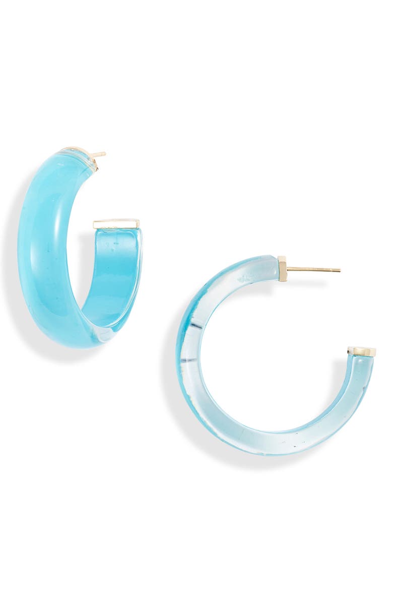 Argento Vivo Sterling Silver Argento Vivo Lucite<sup>®</sup> Hoop Earrings, Main, color, 