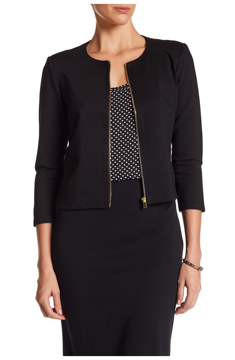 PHILOSOPHY BY RPUBLIC CLOTHING Ponte Zip Front Jacket, Alternate, color,