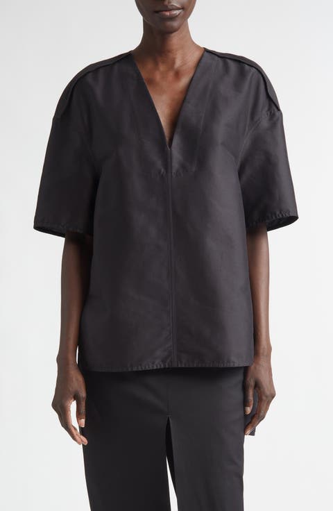 Island Oversize Cotton & Silk Sateen Top