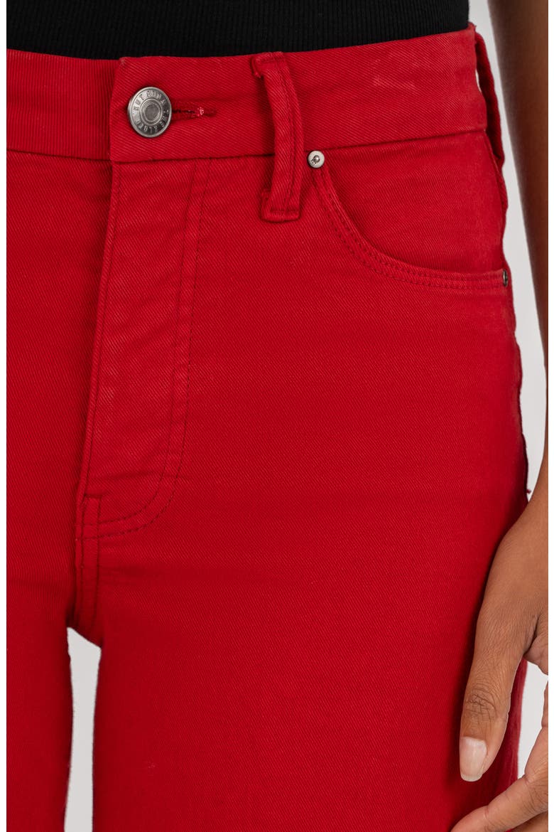 Meg Fab Ab Raw Hem High Waist Ankle Wide Leg Jeans, Alternate, color, RUBY RED