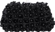 Nina Paloma Rosette Imitation Pearl Frame Clutch