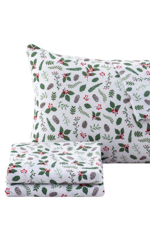 Woven & Weft Turkish Cotton Flannel Holiday Sheet Set In White