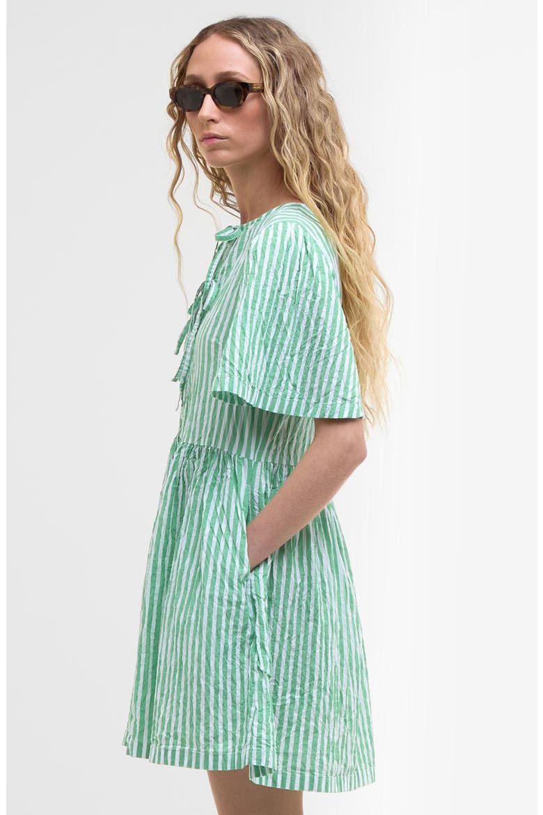 Daison Stripe Seersucker Minidress, Alternate, color, KELLY GREEN STRIPE