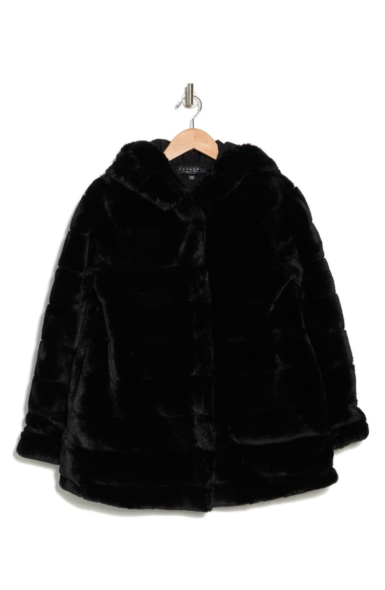 Laundry by Shelli Segal Hooded Faux Fur Coat, Alternate, color, 