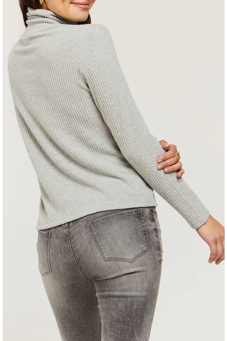 Rayne Ribbed Turtleneck Sweater, Alternate, color, HEATHER GREY