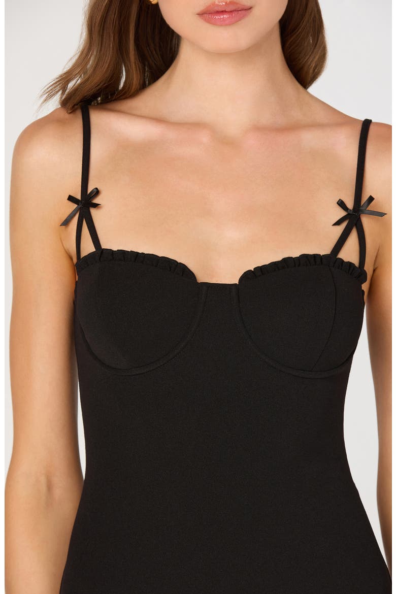 Bow Strap Midi Dress, Alternate, color, BLACK
