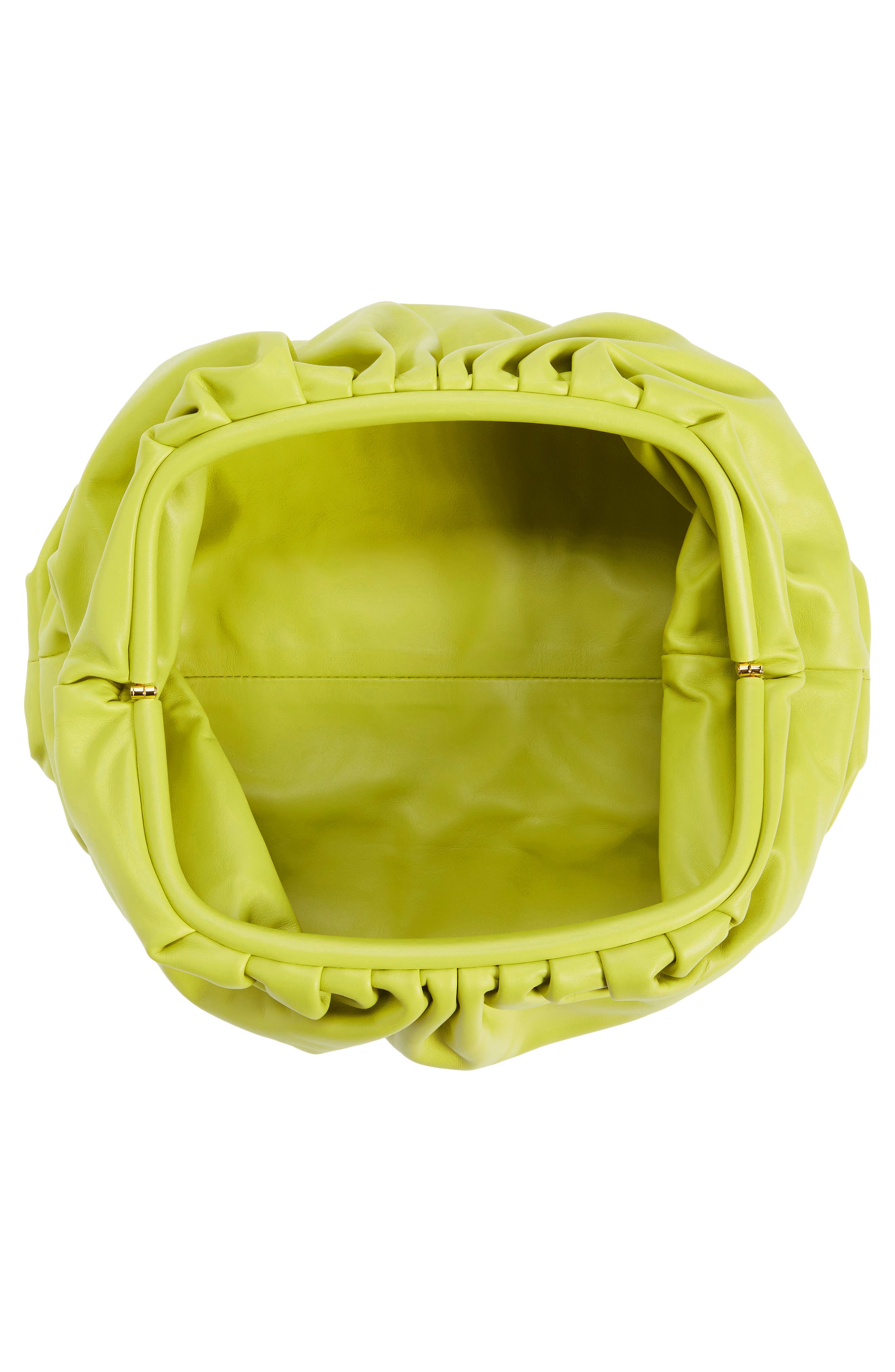 The Pouch Leather Clutch, Alternate, color, KIWI-GOLD