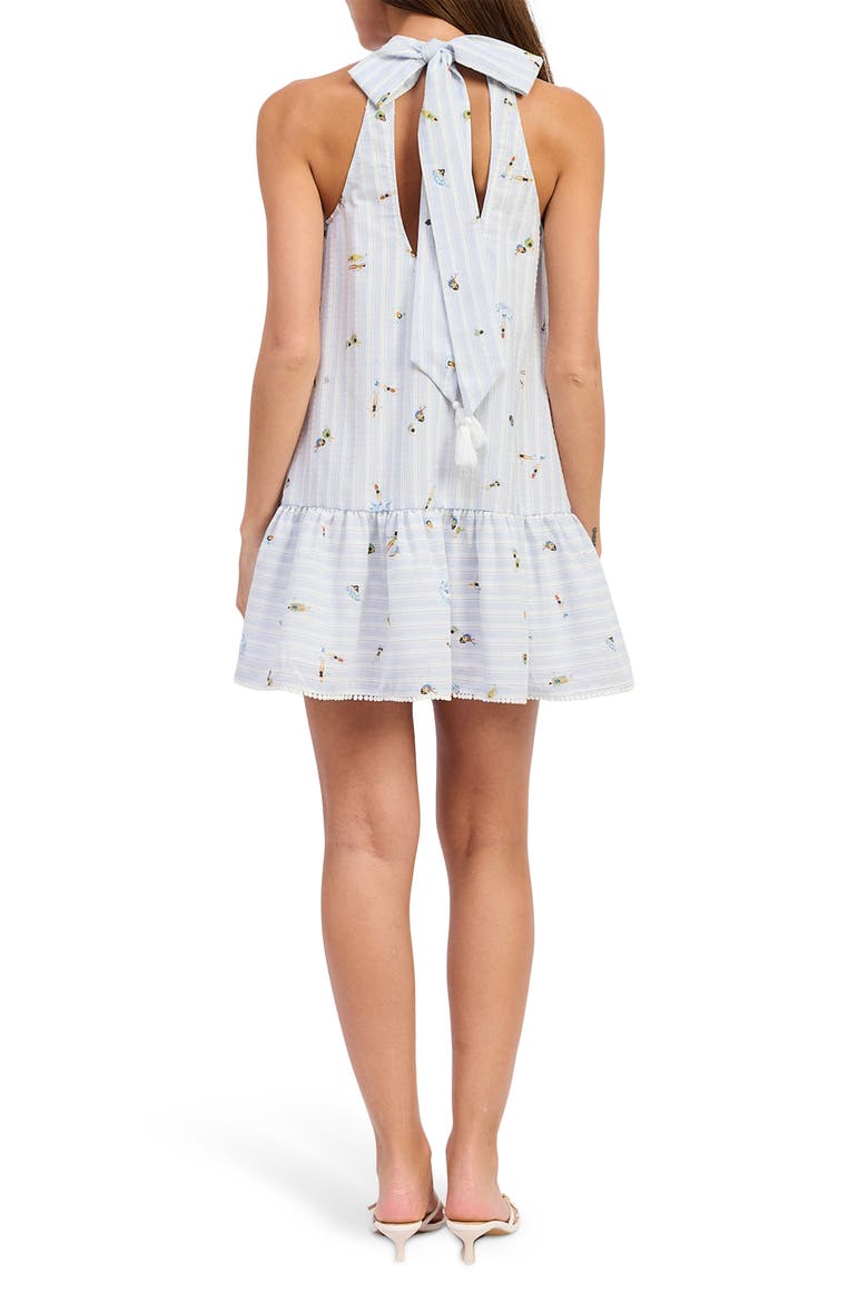 Nicole Halter Shift Minidress, Alternate, color, WHITE BLUE MULTI