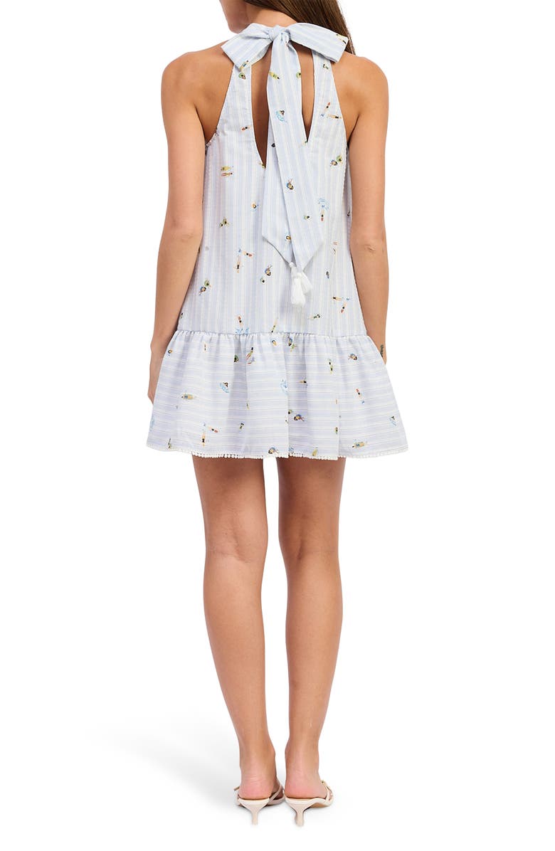 En Saison Nicole Halter Shift Minidress, Alternate, color, White Blue Multi