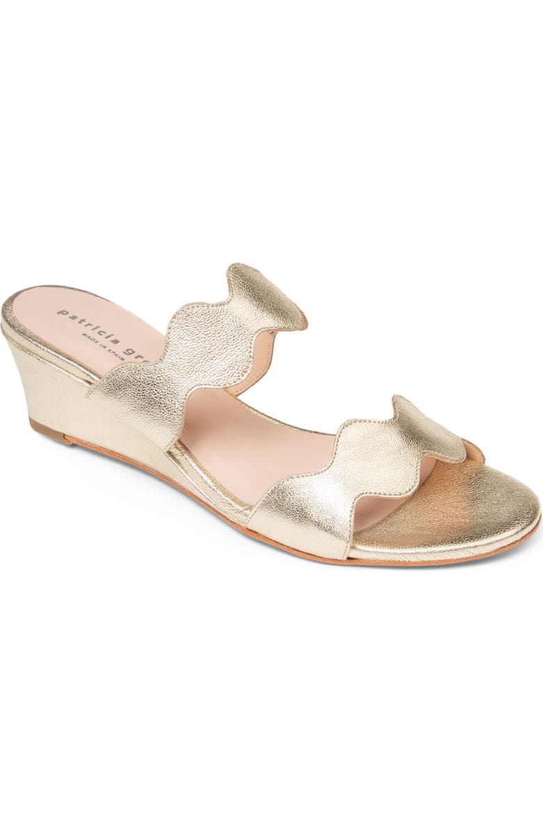 patricia green Palm Beach Wedge Sandal, Main, color, Gold Leather