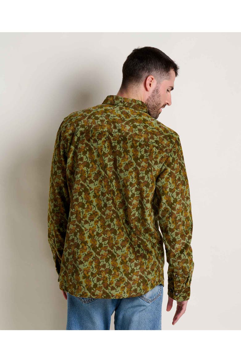 Men's Cascadia Long Sleeve Shirt, Alternate, color, Green Moss Leaf Print