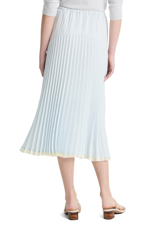 Vince Tiered Pleated Midi Skirt In Sky Mist