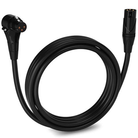 10 ft Right Angle XLR Cable, Female to Male, 3 Pin Microphone Cable
