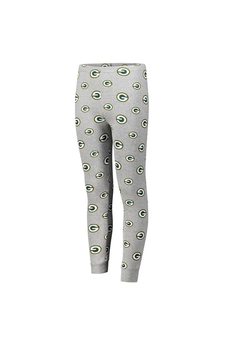 Outerstuff Youth Green Bay Packers Long Sleeve T-Shirt and Pants Sleep Set, Alternate, color, Heather Gray