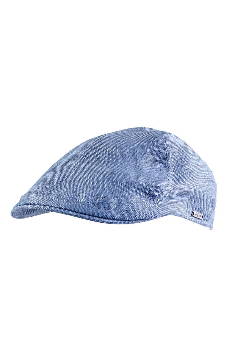 Wigens Men's Linen Pub Cap with Curved Peak, Main, color, Denim Blue