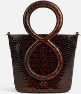 Fini Infinity Bag - Burgundy and Brown Crocodile Embossed
