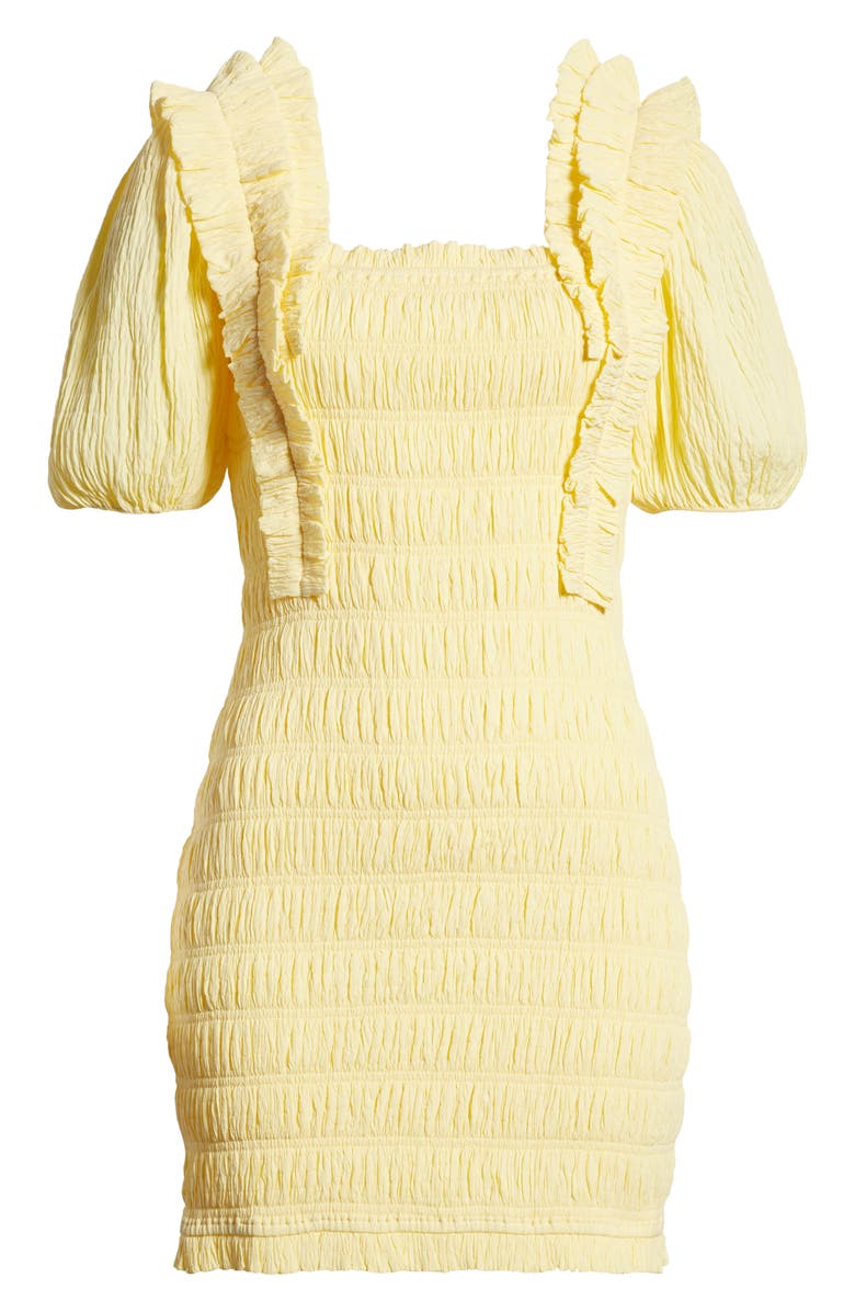 Endless Rose Smocked Puff Sleeve Dress, Alternate, color, Yellow