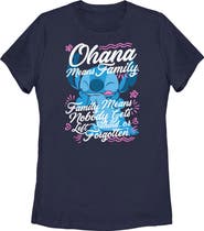 Lilo & Stitch Women's Lilo & Stitch Ohana Means Family  Graphic T-Shirt