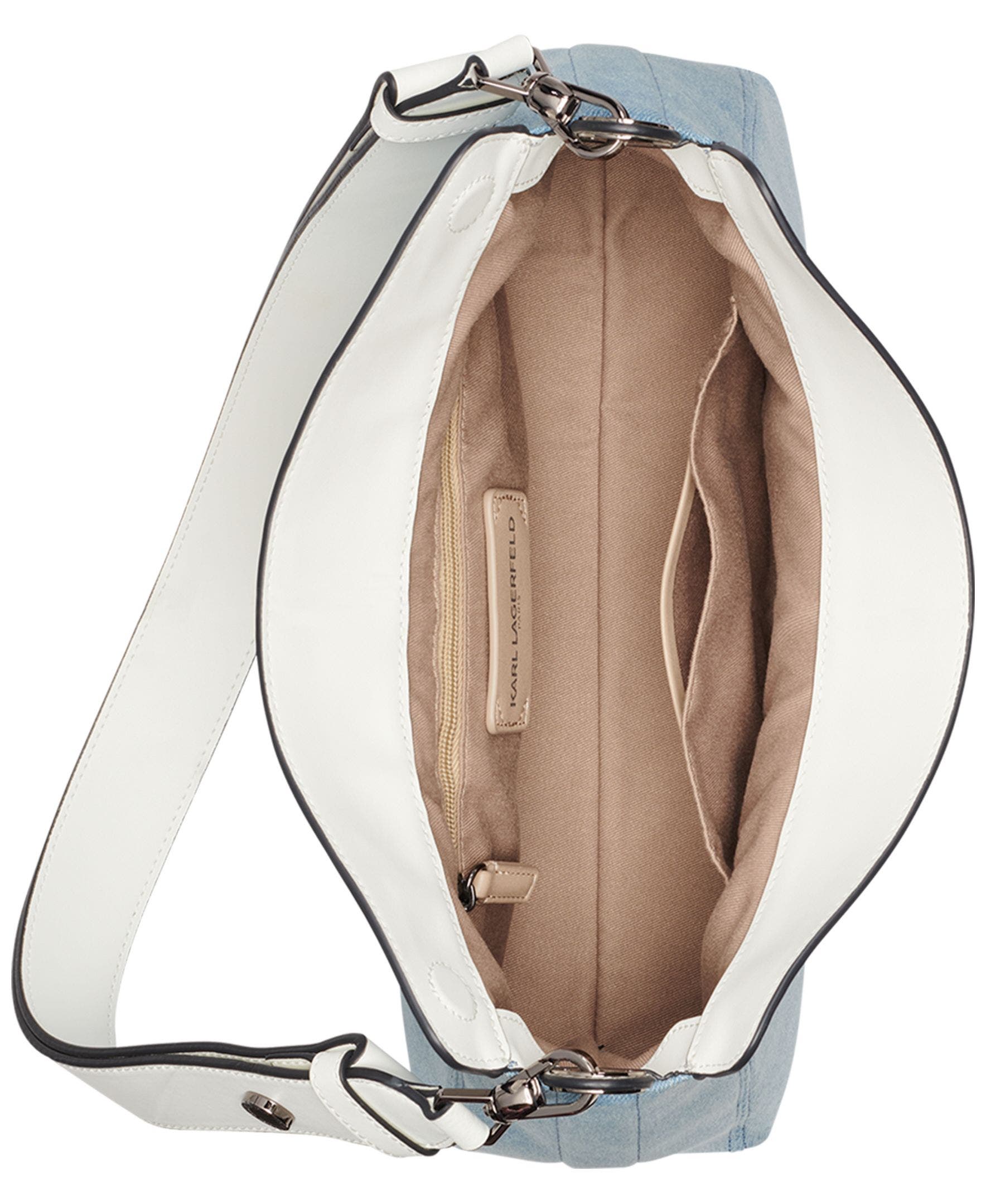 KARL LAGERFELD PARIS Nikole Mini Denim Crossbody, Alternate, color, Light Denim