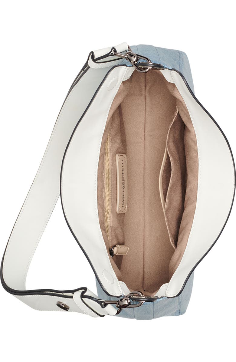 KARL LAGERFELD PARIS Nikole Mini Denim Crossbody, Alternate, color, Light Denim