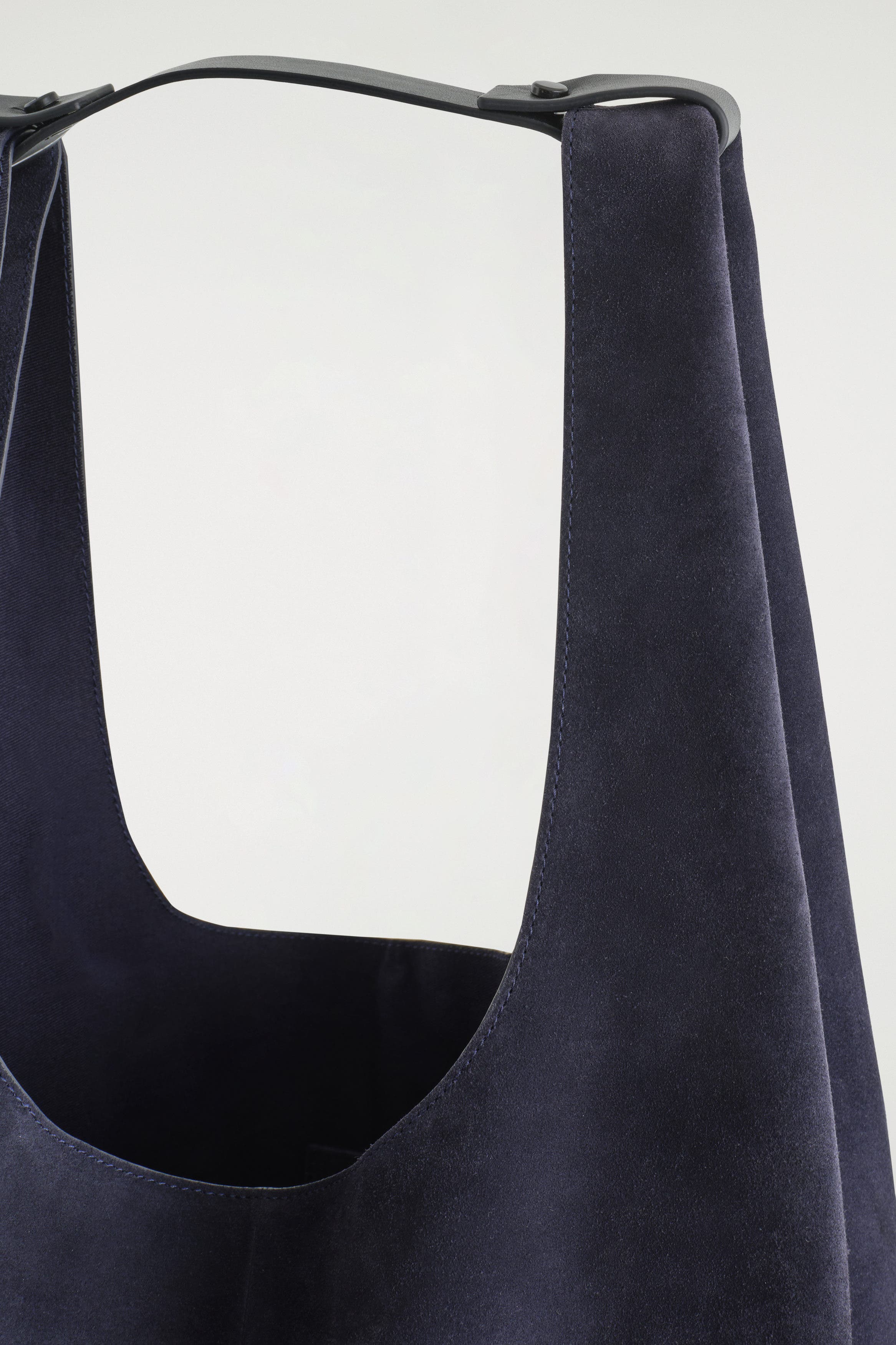 COS Slouchy Tote - Suede, Alternate, color, Navy