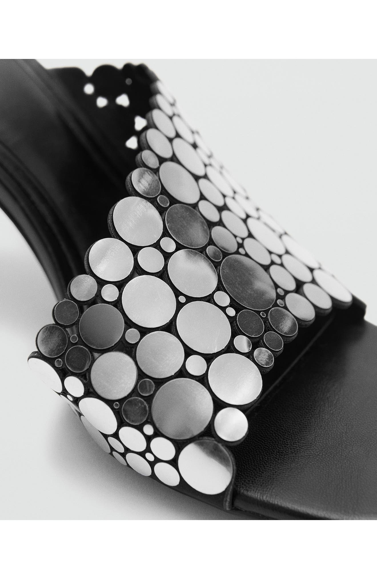 MANGO Metallic Deco Sandal, Alternate, color, 