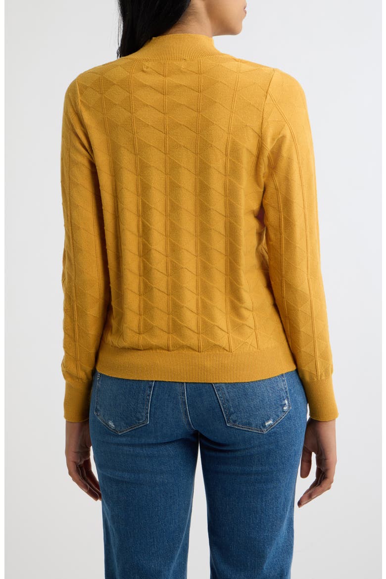 Pattern Mock Neck Sweater, Alternate, color, AMBER