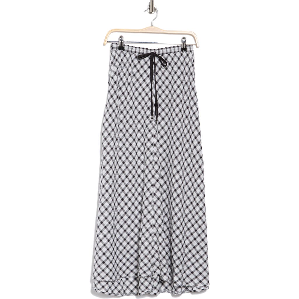 MAX STUDIO MAX STUDIO PLAID DRAWSTRING WAIST MAXI SKIRT